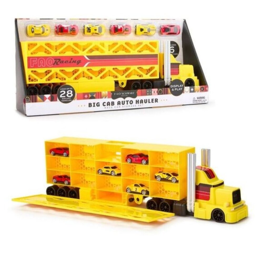 FAO Schwarz Big Cab Auto Hauler Race Car Set NEW in BOX Ages 3+